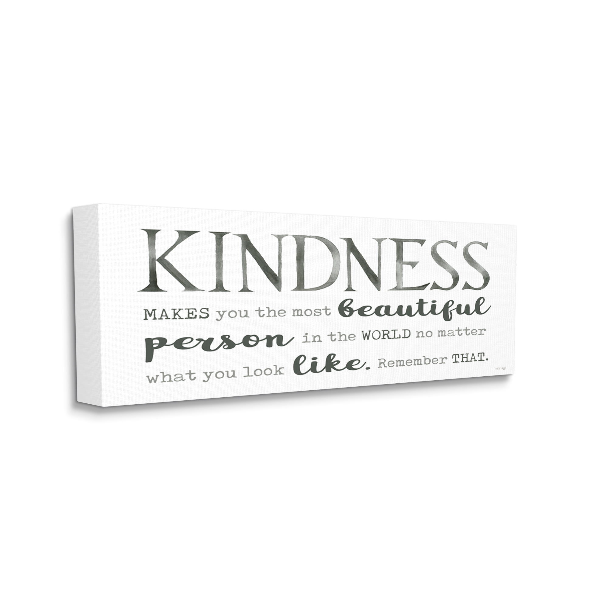 Stupell Industries Kindness Is Beautiful Inspirational Self Love Typography Phrase Graphic Art Gallery Wrapped Canvas Print Wall Art, Design by Cindy Jacobs