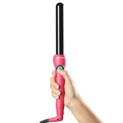 Jose Eber: Clipless Curling Iron 1 (25mm) - Pink - Professional Tourmaline Ceramic Barrel, Wand Styling Tool, Ion Technology, Heat Resistant Glove