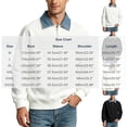 thumbnail image 3 of TOUMENY Men Sweater Fall Winter Collared Long Sleeve Solid Casual Comfy Tops Men Color Block Loose Half-Zip Pullover White XXL, 3 of 7