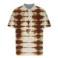 thumbnail image 5 of SGFCWSX Mens Short Sleeve Polo Shirt, Men Tie-Dye Classic Button Placket Collar Comfortable Casual Golf Shirts Brown Size 2XL, 5 of 5