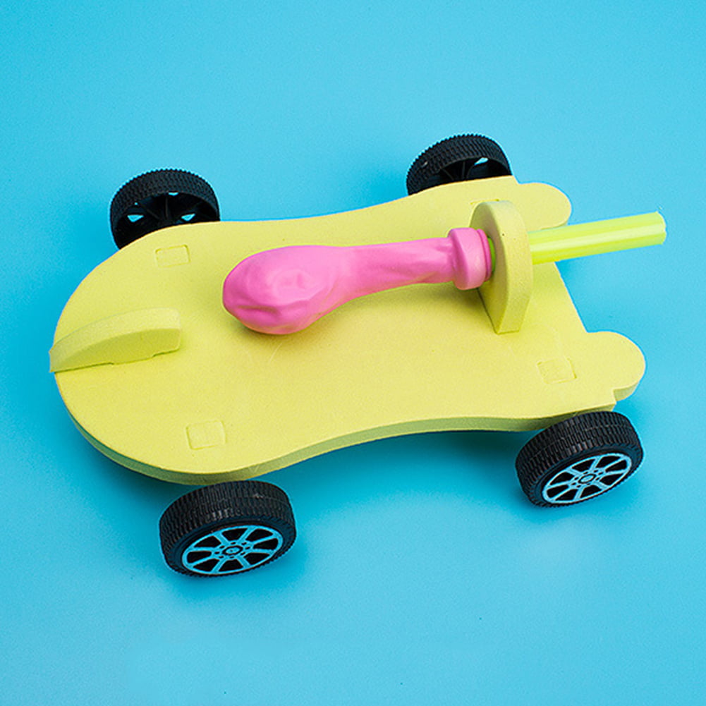 Children Science Educational Balloon Power Car Model Handmade Assembling Toy ❤lo 