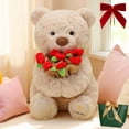 thumbnail image 2 of Teddy Bear with Rose Bouquet，2026 New Teddy Bear with Bouquet, Bloom Bear Plush Toy with Red Rose, Romantic Stuffed Animal with a Cute Bouquet of Flowers for Girlfriend/Mom, 2 of 10