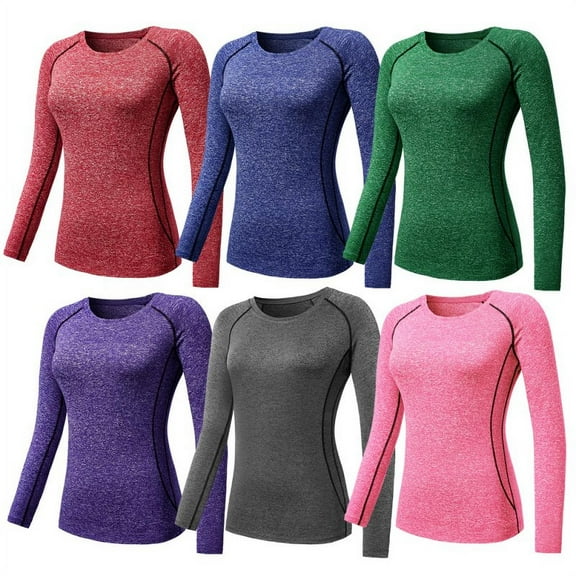 Women Gym T-Shirt Quick-Dry Compression Tops Long Sleeve Sports T-Shirt Yoga Gym Workout Tops Tee