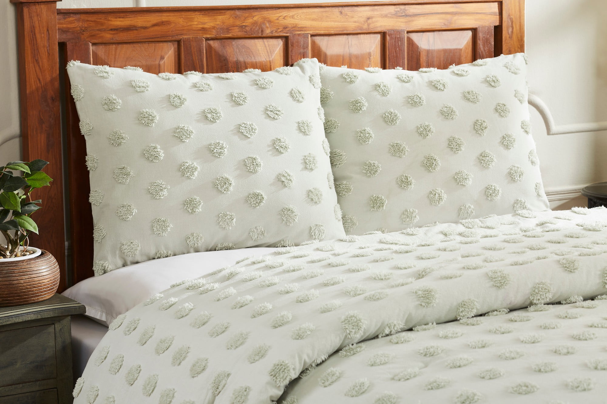 Better Trends Chenille Comforter Set King Size 3 Piece 100% Cotton Soft & Cozy All Season Bedding Athenia Collection Sage