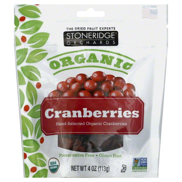 Stoneridge Orchards Organic Cranberries 4 oz 113 g