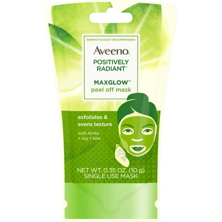 - AVEENO Positively Radiant MaxGlow Peel Off Exfoliating Face Mask with Alpha Hydroxy Acids, Soy & Kiwi Complex for Even T