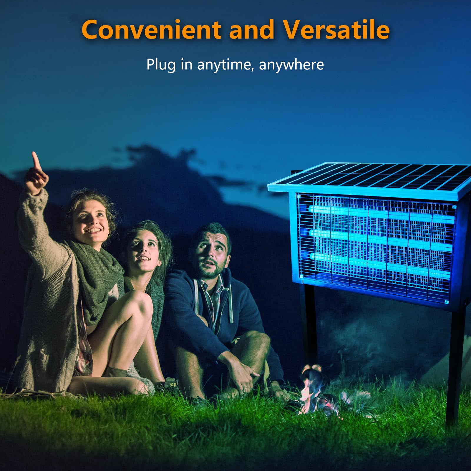Coospider 8000 sq ft Solar Bug Zapper, 30W Rechargeable Outdoor Mosquito Killer for Patio Garden