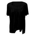 thumbnail image 6 of Women's Casual Basic Crew Neck T Shirt Summer Fashion Top With Ruffle Detail For Daily Wear Vacation Outfit Athletic Short Sleeve Tops for Women Womens Medium Shirts Workout Shirts Loose Set Shirt, 6 of 6