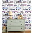 thumbnail image 2 of S4Sassy Peel & Stick Vinyl Wallpaper, Vehicle Print Wallpaper Contact Paper Waterproof - White, 25"X 60", Textured Finish, Removable Walls Covering For Kids Room Wall Decor, Baby Room, Playroom, 2 of 8