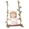 thumbnail image 4 of Estatua de niña columpiándose en una hamaca de jardín, figura decorativa, regalo, figura colgante para Blanco, 4 of 9