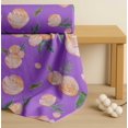 thumbnail image 4 of Soimoi Purple Cotton Voile Fabric Leaves & Peach Floral Watercolor Print Fabric by The Yard 42 Inch Wide, 4 of 7
