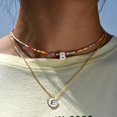 thumbnail image 3 of Gargantilla de cuentas bohemias para mujer, collar de cadena con colgante de 26 letras iniciales, joyería de perlas de concha de moda, accesorios bohemios, 3 of 4