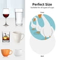 thumbnail image 6 of Fuzoiu Three White Geese Print Leather Coasters Set,Drink Coasters Set of 4,for Tabletop Protection, Durable PVC Coasters,Home Décor and Housewarming Gift-Round Shape, 6 of 6