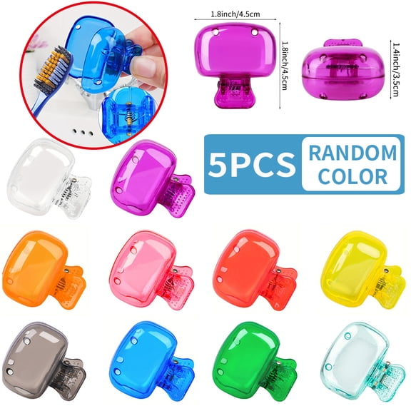 5 Pcs Toothbrush Head Covers, Portable Travel Toothbrush Caps for Bathroom and Toiletry Storage