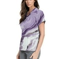 thumbnail image 2 of Scrubs for Women Plus Size,Floral Print Medical Tops - Moisture-Wicking V-Neck Scrub Top with Cargo Pockets - Purple - XXXL, 2 of 4
