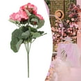 thumbnail image 3 of Bgsha 1 Bunch Artificial Geranium Red Pink Flowers Plant Artificial Flower Home Decor, 3 of 10