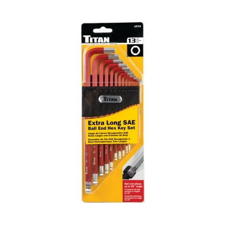 UPC: 0802090127137 | Titan Tools 12713 13 Piece SAE Extra Long Non Slip Hex Key Set