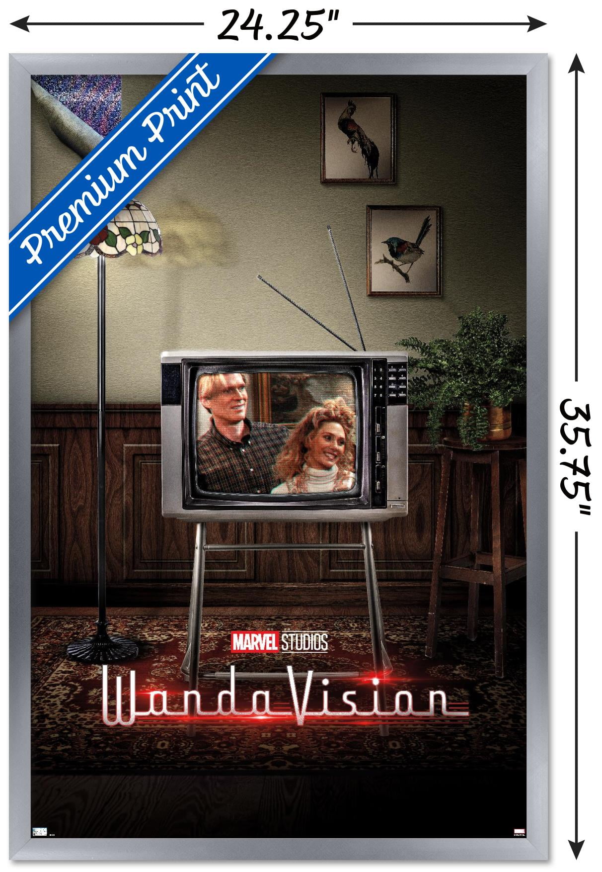 Marvel WandaVision - 80's One Sheet Wall Poster, 22.375" x 34", Framed
