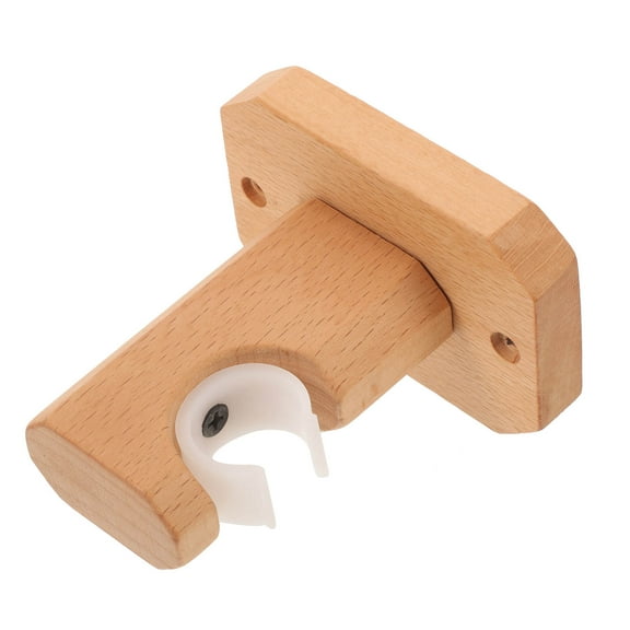 MEIBUTYUP Khaki Wooden Curtain Rod Holder Wall Mount Bracket Sturdy Support for Bathroom and Home Window Treatments