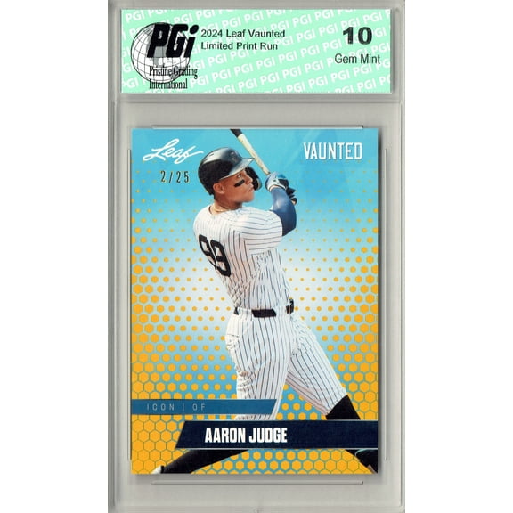 Aaron Judge 2024 Leaf Vaunted #V-06 Gold 25 Made Trading Card PGI 10