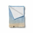 thumbnail image 2 of Windmill Soft Flannel Fleece Throw Blanket, Frozen Winter View Dutch Windmill Covered in Snow Icy River at Sunset, Cozy Plush for Indoor and Outdoor Use, 50" x 60", Baby Blue and Peach, by Ambesonne, 2 of 6