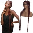 thumbnail image 5 of Benehair 35" Super Long Ducth Braided Wig 4X Twist Braids 100% Made Hand Braided Wig with Baby Hairs Brown Afro Braids Wig For Women, 5 of 8