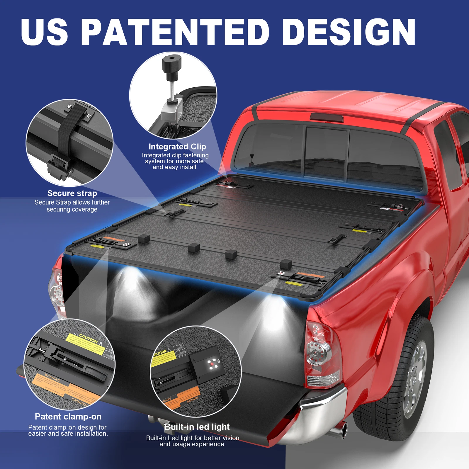 MOSTPLUS 5.5FT 4-Fold Hard Tonneau Cover for 2014-2025 2026 Toyota Tundra Truck Bed Waterproof