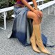 thumbnail image 4 of Falda vaquera larga para mujer Denim desgastado dobladillo asimétrico con cremallera ropa de calle de verano Hugtrwg Para estrenar, 4 of 9