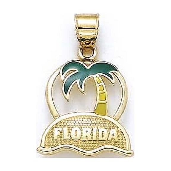 14k Yellow Gold Florida Palm Tree Pendant - 1.6 Grams