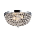 thumbnail image 4 of Elegant Designs Elipse Crystal 13" Modern Metal 2 Light Bowl Shaped Ceiling Flush Mount Fixture, Chrome, 4 of 10
