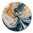 thumbnail image 2 of Designart "Aqua Symphony Teal Orange Expression" Abstract Oversized Wall Clock, 2 of 5
