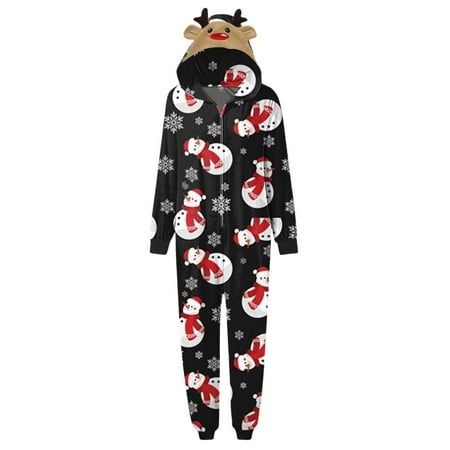 

Family One Piece Pajamas Fleece Onesie Parent-Child Zip-up Jumpsuit with Pockets Pjs