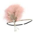 thumbnail image 3 of Ball Dance Feather Fascinator 20s Headband Party Races Prom Hairband - Rosado Soledad Diadema Flapper Vintage, 3 of 9
