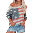 thumbnail image 1 of Suéter con Bandera Estadounidense para Mujer, Sudadera de Punto, Larga, Holgado, para Invierno y Otoño, Color XL, 1 of 9