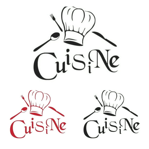 Français Cuisine Du Chef Vinyle Sticker Mural Cuisine Art Stickers, Papier  Peint Restaurant Décor À La