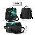 thumbnail image 2 of Lafuoo Green Lightning Flash Pattern Thermal Insulated One Shoulder Handheld Lunch Bag, Adjustable Shoulder Strap Leak-proof Lunch Box Unisex-One Size, 2 of 8