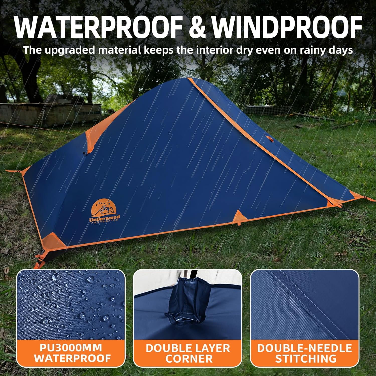 1 Person Backpacking Tent for Camping - Aegis Ultralight Waterproof Outdoor One Person Tent