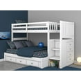 thumbnail image 3 of Discovery World Furniture - Twin over Full Size Stairbed Bunk Bed with 3 Drawers, Bunk Bed with Drawers, White, 3 of 5