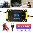 thumbnail image 2 of Pluokvzr 12V/24V Smart Battery Charger | Pulse Repair Charger with LCD Display | Intelligent Mode Overvoltage Protection Temperature Monitoring for Car, Truck,, 2 of 10
