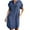 Dark Blue, variant on Rollbacks Jeans Shirts for Women Denim Short Sleeve Button Down Lapel Casual Tunic Tops Vintage Chambray Comfy&nbsp;Tops Shirt Dress Pockets