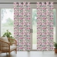 thumbnail image 5 of Outdoor Curtains for Patio Waterproof, Vintage Pink Flower Outdoor Privacy Panels Grommet, Spring Floral Leaves Pastoral Birds Plants Blackout Outside Curtains for Porch/Cabana 54"x95", 1 Panel, 5 of 8