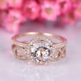 thumbnail image 5 of HeartsAndYou 2.3ct Natural Morganite & Diamond Engagement Ring Bridal Set 14k SOLID Rose Gold, 5 of 9