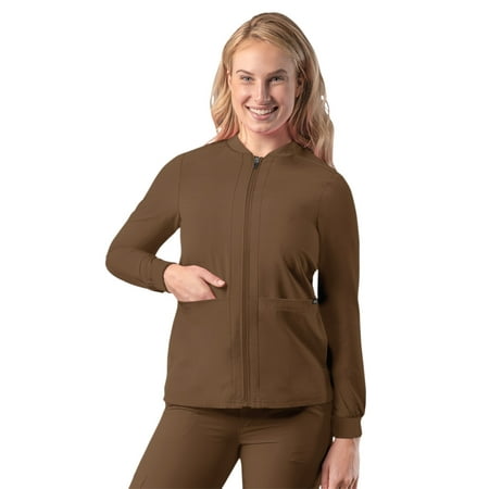 

Adar Addition Scrubs For Women - Zippered Bomber Scrub Jacket - A6200 - Mocha Quartz - XL