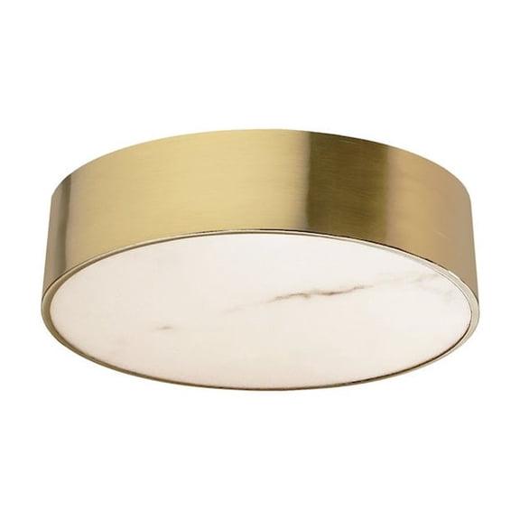 Dainolite 20W Flush Mount in Aged Brass w/ Alabaster Diffuser