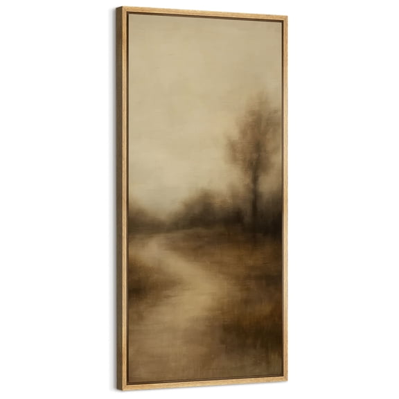 Large Framed Canvas Art for Living Room Wall Decor, Vintage Countryside Landscape Canvas Print for Bedroom Decoration - 60"x30" Natural Framed