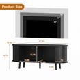 thumbnail image 3 of Mid-Century Modern TV Stand, Media Console with 4 Storage Compartments & Sliding Doors,Entertainment Center for TVs up to 65 Inch,Wood Adjustable Shelves for Living Room,Bedroom, 3 of 8