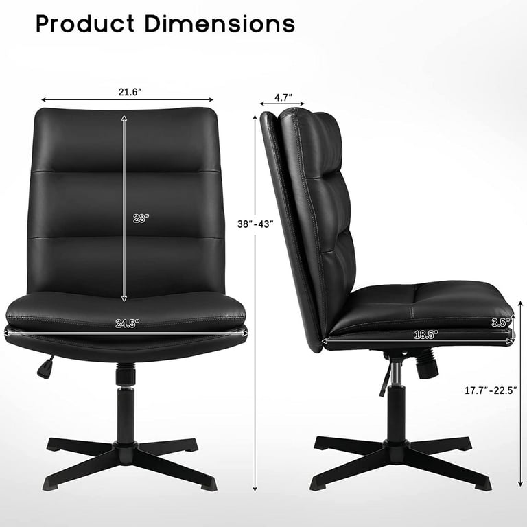 LEMBERI Fabric Padded Desk Chair No Wheels, Armless Wide Swivel,120°  Rocking Mid Back Ergonomic Computer Task Vanity Chairs for Office, Home,  Make