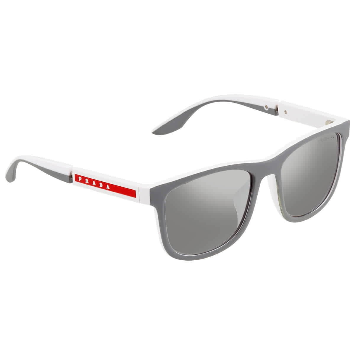 Prada Linea Rossa Grey Mirror Silver Polarized Sport Men's Sunglasses PS  04XSF 04S04L 56 
