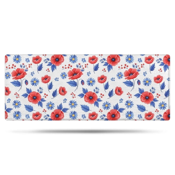 Pioneer Flower Floral Print Pattern Bathroom Rugs Mat, Non Slip Microfiber Bathroom Rug with Rubber Backing, Soft Mats for Bathroom Floor Tub Shower, 24"x60"