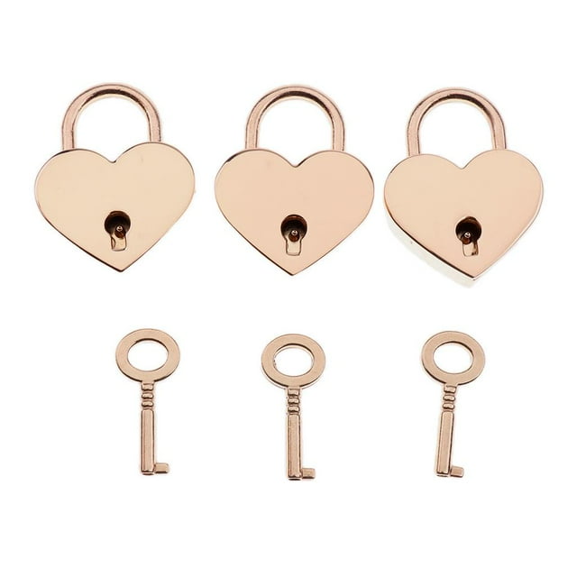 Joyero vintage en apariencia con colgante de llave M Dorado claro 3 piezas Shamjiam